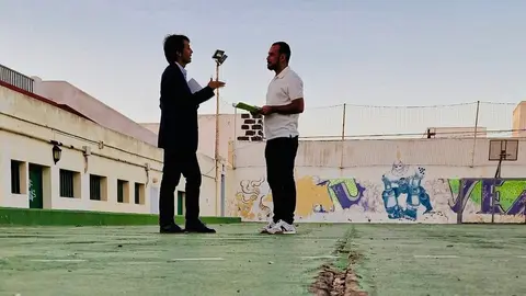 Reyes y Bergaz en la cancha El Hoyo