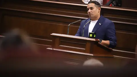 Yoné Caraballo en el Parlamento de Canarias.