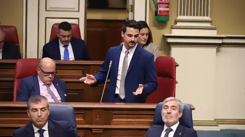 David Toledo durante su intervención en el pleno del Parlamento
