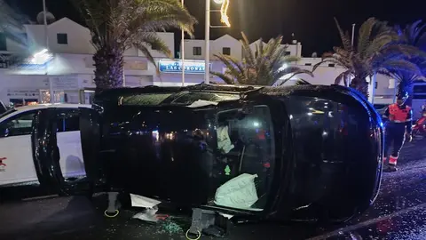 Accidente en la Avenida de Las Palmeras de Costa Teguise.