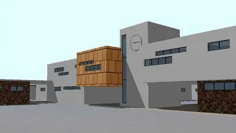 Infografía de la obra del centro educativo en San Bartolomé.