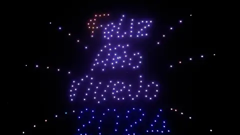 Espectáculo de drones realizado por el Cabildo de Lanzarote.