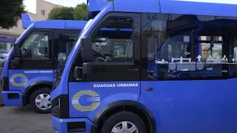 Imagen del tipo de guagua eléctrica que se ha instalado en ciudades como Arrecife. 