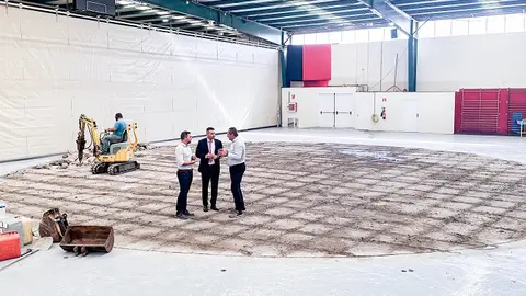 Obras del terrero de lucha de Arrecife.