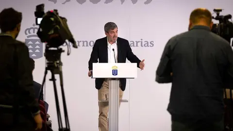 Rueda de prensa del presidente del Gobierno de Canarias, Fernando Clavijo.