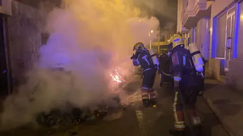 Imagen de la actuación de los bomberos en la zona