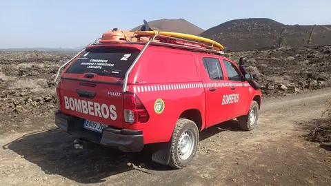 Imagen del equipo de los bomberos que actuó este lunes