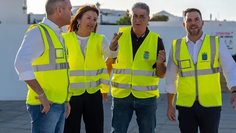 El presidente y el vicepresidente en la vista a la obra.