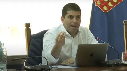 Benjamin Perdomo en el pleno del Cabildo de Lanzarote.