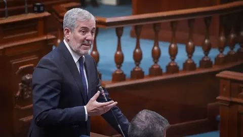 Fernando Clavijo este martes durante su intervención en el Parlamento de Canarias.