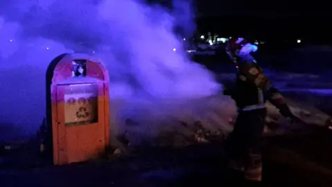 Incendio provocado en el Charco del Palo.