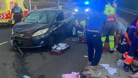 Imagen del accidente en el que falleció el bebé.