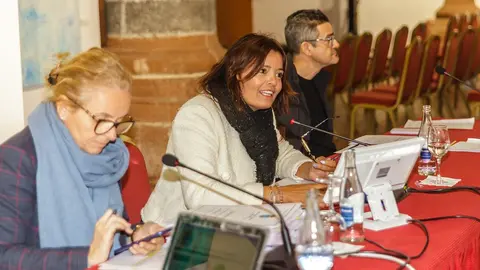 Olivia Duque en el pleno del Ayuntamiento de Teguise.