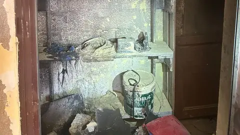 Imagen de cómo quedó el cuarto tras el incendio