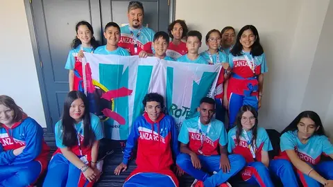 Imagen de los ajedrecistas desplazados a La Palma.