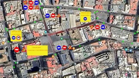 Imagen de cortes en el centro de Arrecife