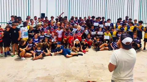 Jóvenes participantes en el encuentro de rugby realizado en Lanzarote.
