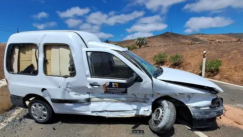 Estado en el que quedó el vehículo tras el vuelco