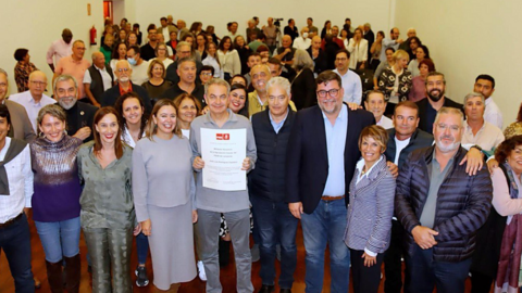 José Luis Rodríguez Zapatero junto a la militancia del PSOE en Lanzarote.