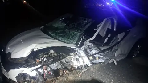 Imagen de cómo quedó uno de los vehículos