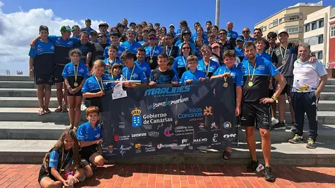 Delegación de los Marlines desplazadas al Campeonato de Canarias.