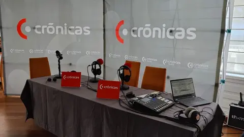 Imagen del set del programa de radio que se hará en directo antes del inicio de las jornadas.