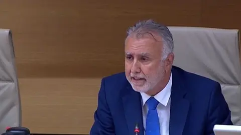 Ángel Víctor Torres este lunes durante su comparecencia en la Comisión de Investigación del Caso Mascarillas en el Congreso.