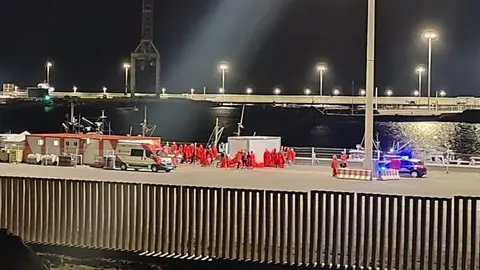 Imagen de archivo de la llegada de inmigrantes a Puerto Naos en una de las oleadas que ha padecido Lanzarote.