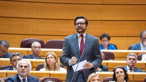El senador del PP Sergio Ramos este martes durante su intervención en el pleno de la Cámara Alta