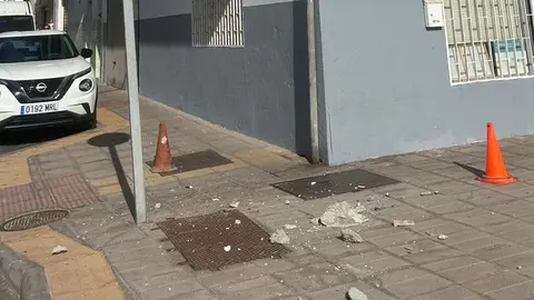 Imagen de los cascotes caídos.