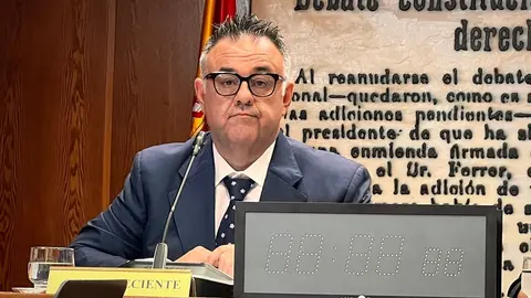 Conrado Domínguez durante su comparecencia en la Comisión de investigación.