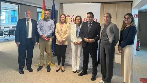 La comitiva que fue a Bruselas con el presidente de la Cámara de Lanzarote al frente.
