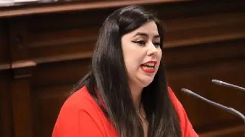 Alicia Pérez en una de sus intervenciones en el Parlamento regional. 