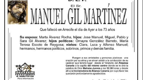 Esquela Manuel Gil Martínez.