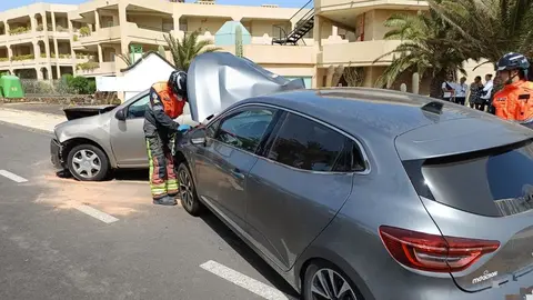 Accidente en la Avenida de Las Palmeras de Costa Teguise.