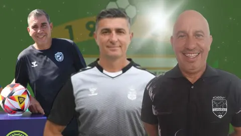 Imagen del cuerpo técnico que dirigirá al Yaiza en la Segunda División.