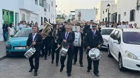 Imagen de la procesión de este fin de semana en Playa Blanca