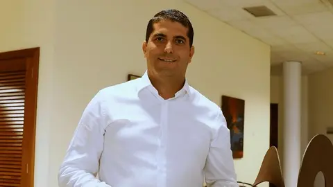 Benjamín Perdomo en la sede del Cabildo insular.