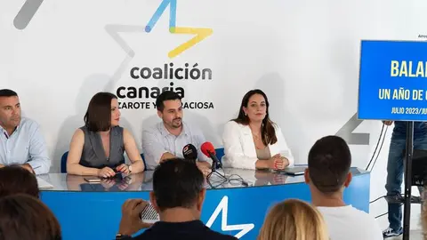 Imagen de los representantes de CC en su balance sobre lo ocurrido en este primer año en el Parlamento