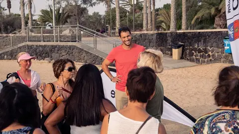 Rosmen Quevedo en una de las actividades de los mayores en Arrecife.