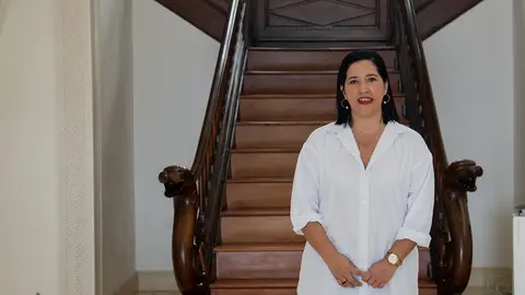Abigail González en la Casa de la Cultura.