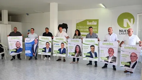 Imagen de la presentación de la campaña electoral de los representantes de la coalición., con Antonio Morales y Armando Santana.