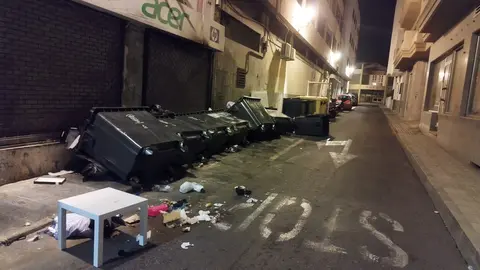 Imagen de los actos vandálicos realizados esta madrugada en Arrecife.