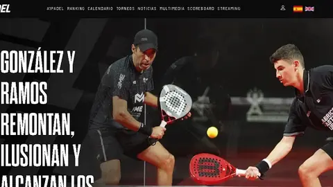 Imagen de este jueves de la página oficial del circuito A1 Padel. 