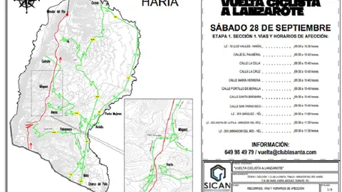 Imagen de las calles que se van a cortar en el norte de la Isla este sábado. 