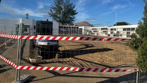 Imagen de las obras en el cementerio