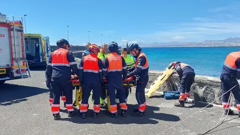Momento de la atención a la accidentada