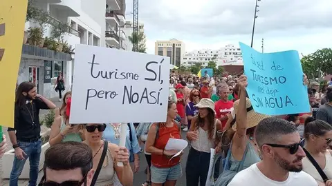 Imagen de los participantes en la manifestación del pasado 20 de abril en Lanzarote