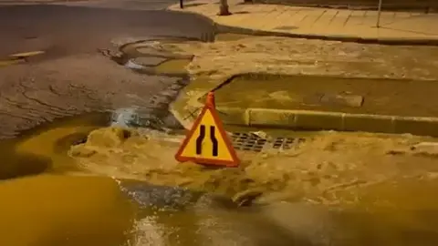 Imagen de la rotura de la tubería de Argana.