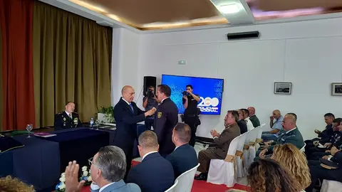 Pedro Viera en la celebración del Día de los Santos Ángeles Custodios y la Policía Nacional en Lanzarote.
